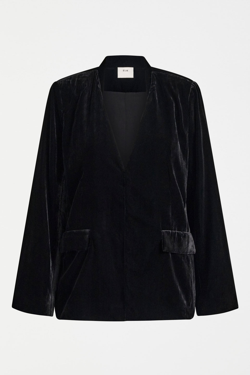 Velvet Soft Blazer Jacket Black Jackets - ELK | BLACK