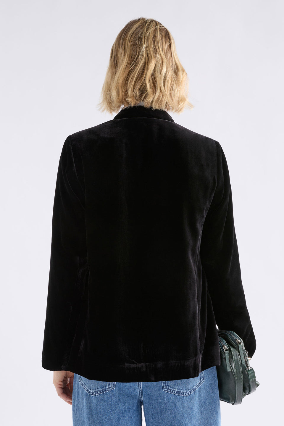 Velvet Soft Blazer Jacket Black Jackets - ELK | BLACK