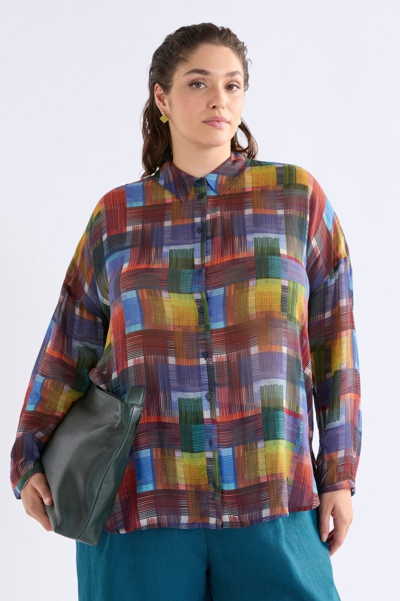 Eir Sheer Shirt Elbrus Print Tops - ELK | ELBRUS PRINT
