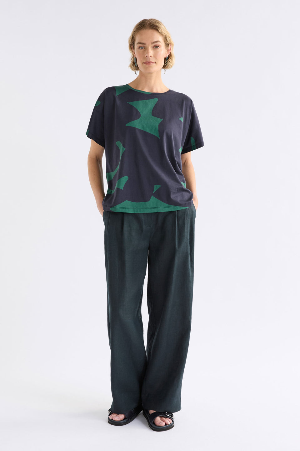 Haki Short Sleeve Tshirt Tops - ELK | TEAL TERA