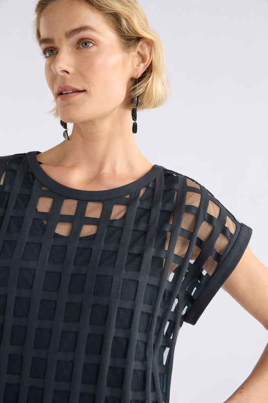 Grid Burnout Midi Dress Dresses - ELK | SPACE BLUE