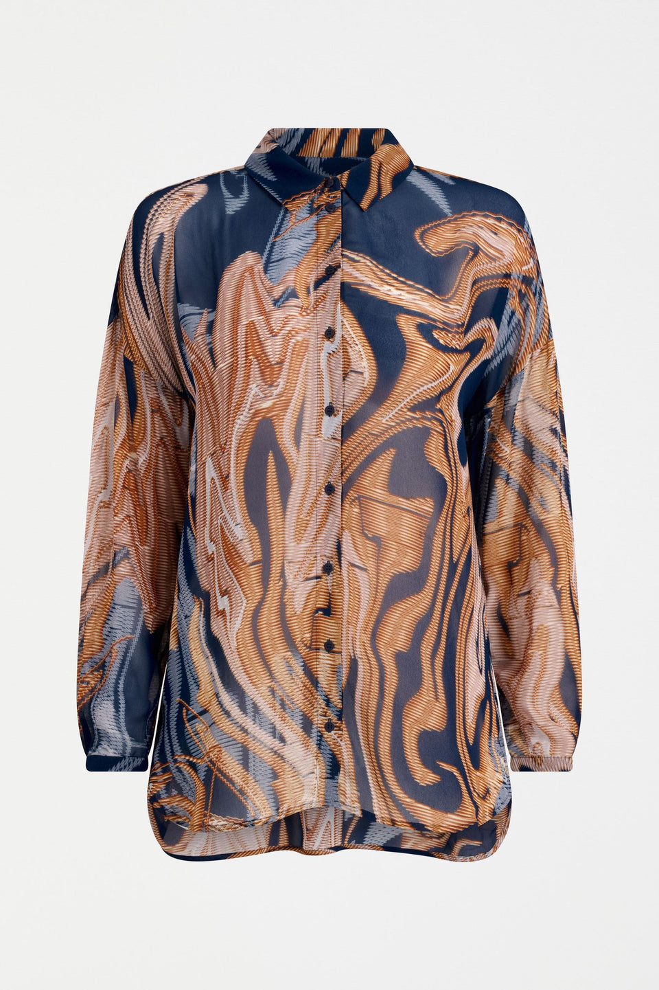 Eir Sheer Shirt Brandr Print Tops - ELK | BRANDR PRINT