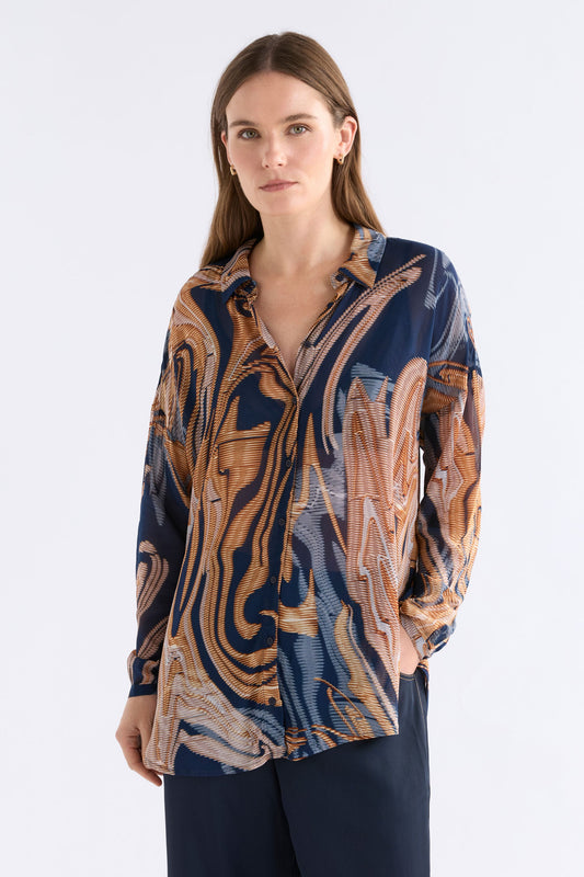 Eir Sheer Shirt Brandr Print Tops - ELK | BRANDR PRINT