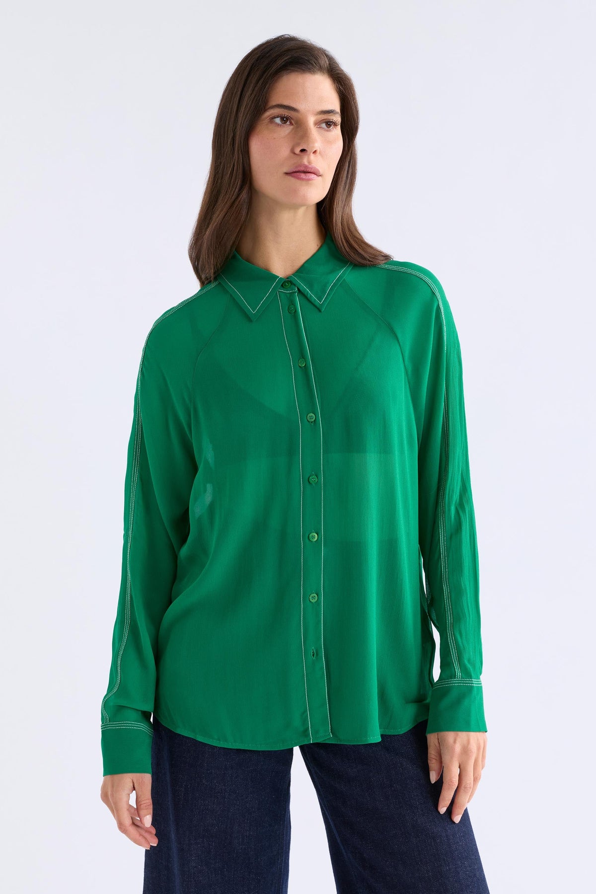 Alema Shirt Green Tops - ELK | LEAF GREEN