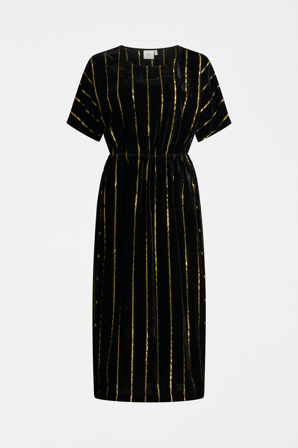 Lumii Velvet Dress Dresses - ELK | BLACK GOLD STRIPE