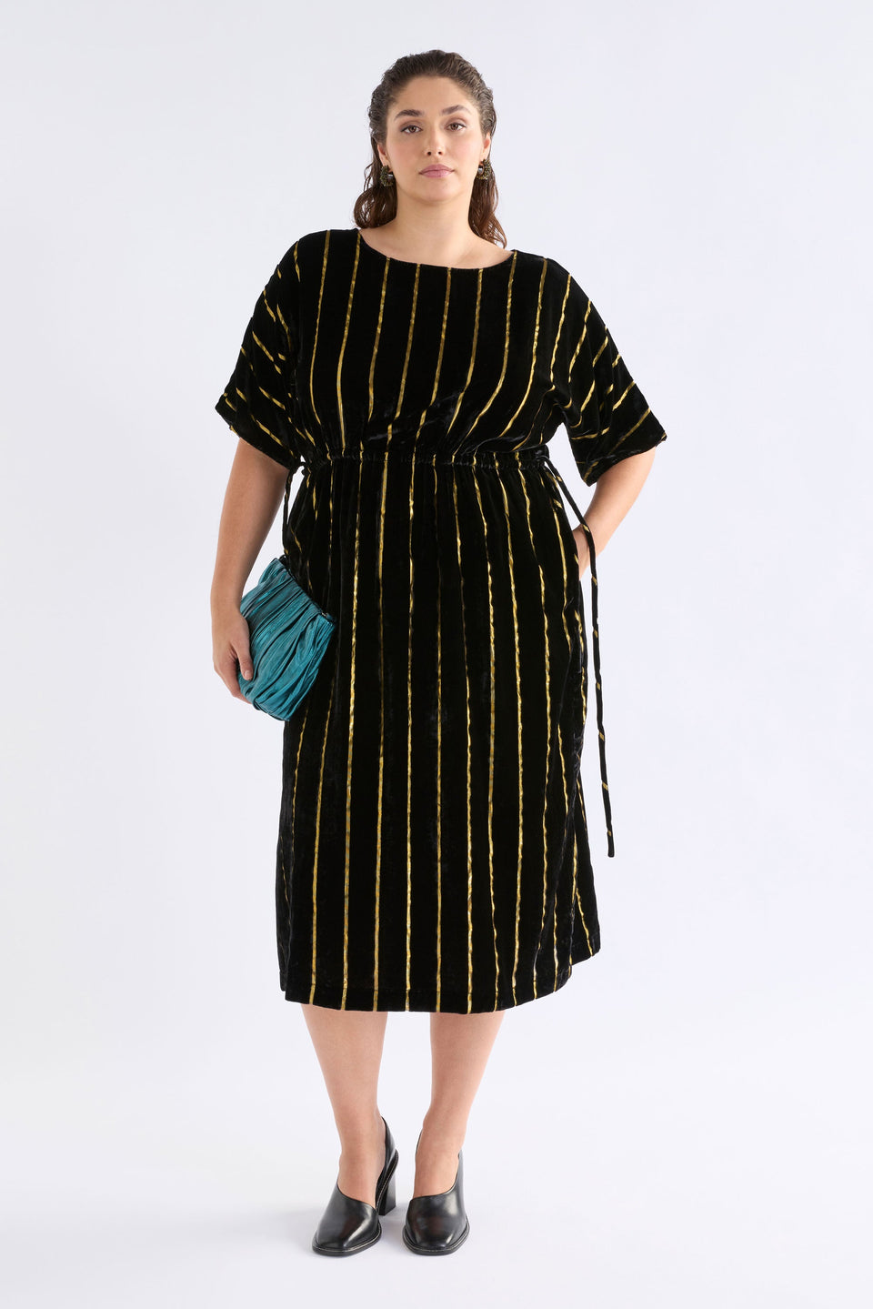 Lumii Velvet Dress Dresses - ELK | BLACK GOLD STRIPE