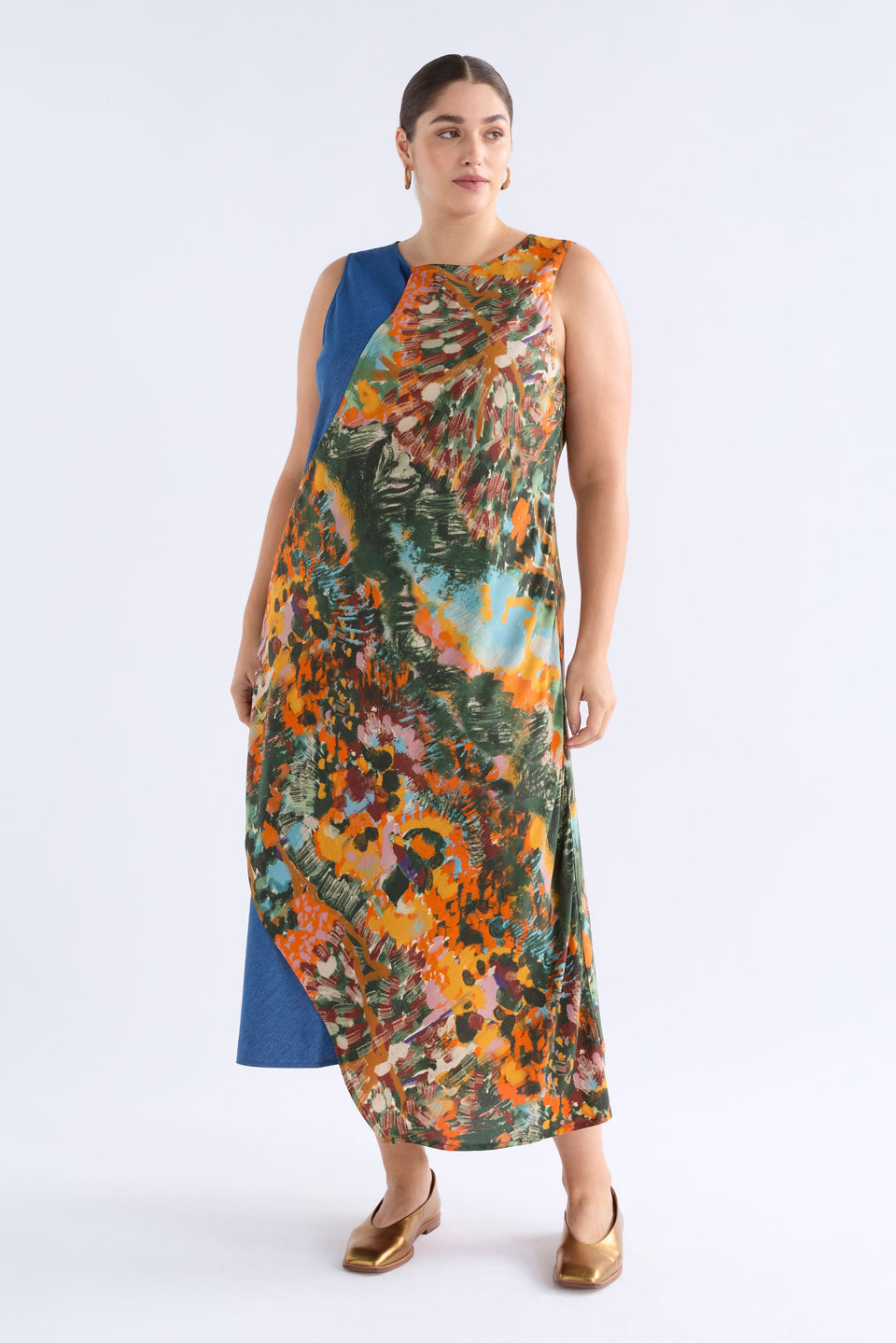 Elsen Dress Sleeveless Print Wrap Long Dress | LANDSKAP DAY