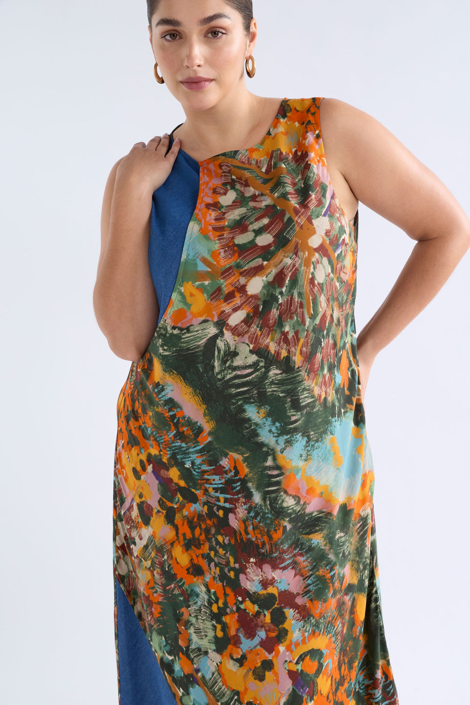 Elsen Dress Sleeveless Print Wrap Long Dress | LANDSKAP DAY