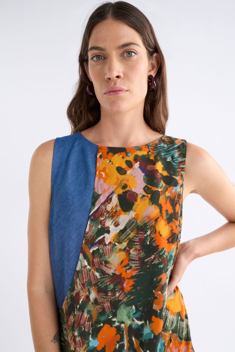 Elsen Dress Sleeveless Print Wrap Long Dress | LANDSKAP DAY