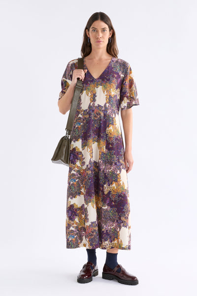Shop The Aube Midi V-Neck Print Dress | ELK AU
