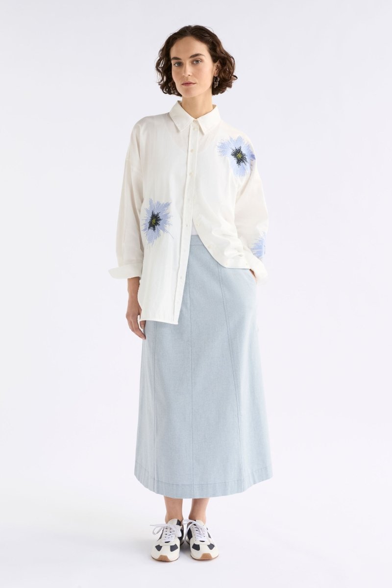 Eiren Relaxed Shirt Tops - ELK | WHITE LILAC BLUE