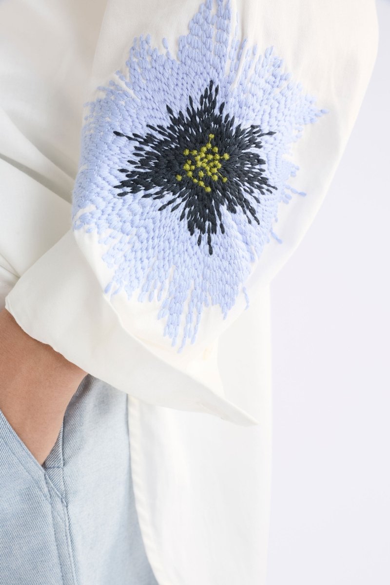 Eiren Relaxed Shirt Tops - ELK | WHITE LILAC BLUE