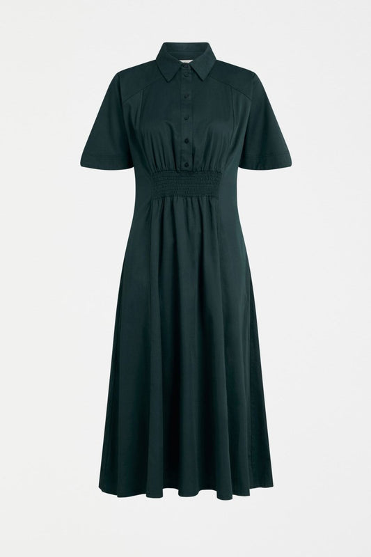 Vier Shirred Waist Dress Shirt Dress ELK | LIQUORICE
