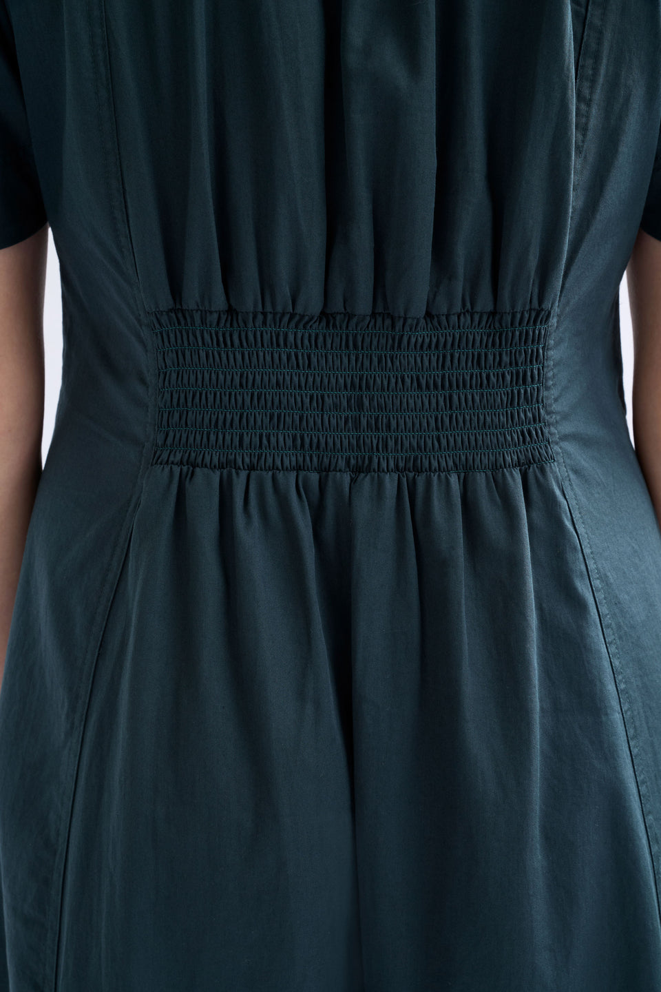 Vier Shirred Waist Dress Shirt Dress ELK | LIQUORICE