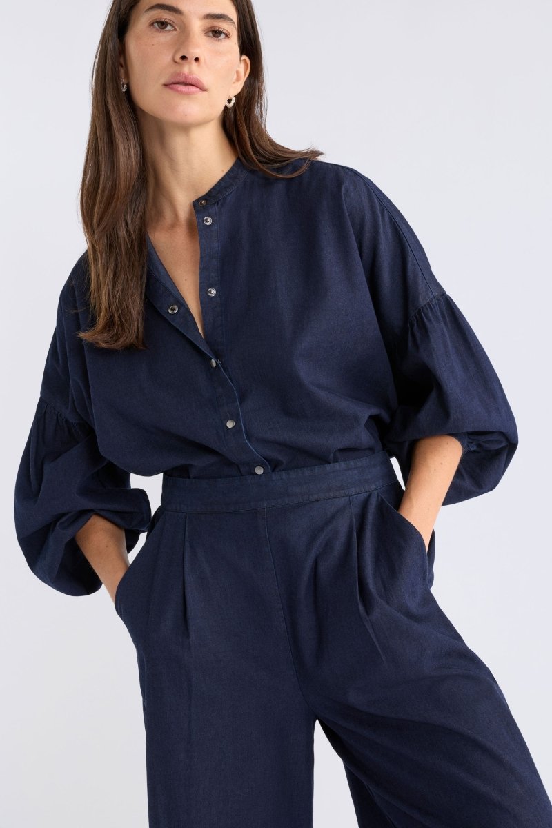 Albez Shirt Tops - ELK | DARK BLUE DENIM