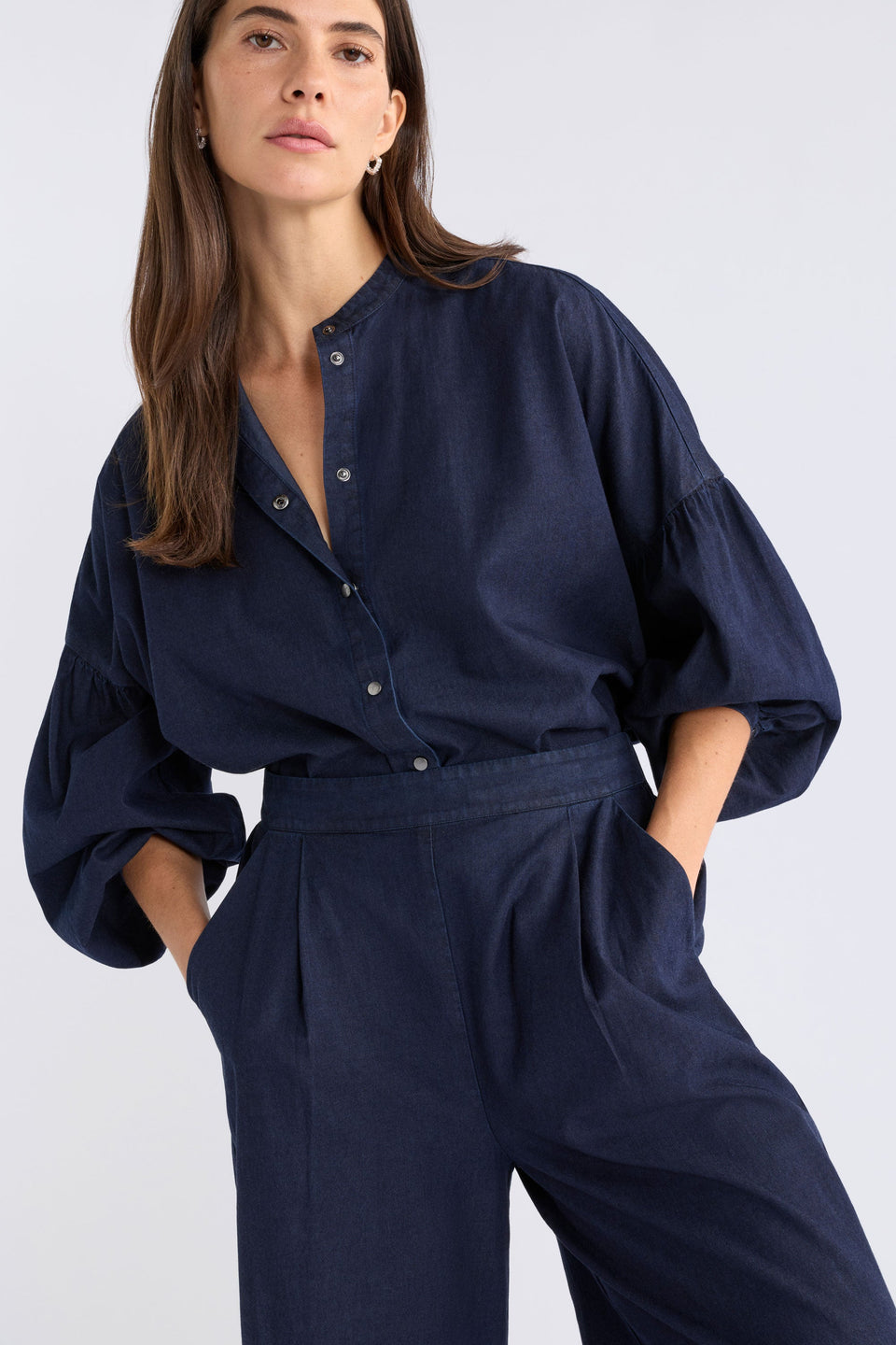 Albez Shirt Tops - ELK | DARK BLUE DENIM