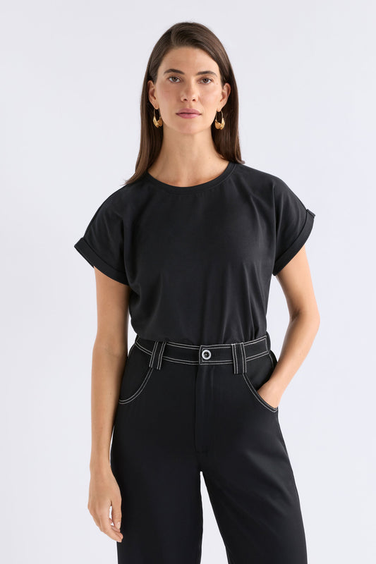Cille T-Shirt Black Tops - ELK | BLACK
