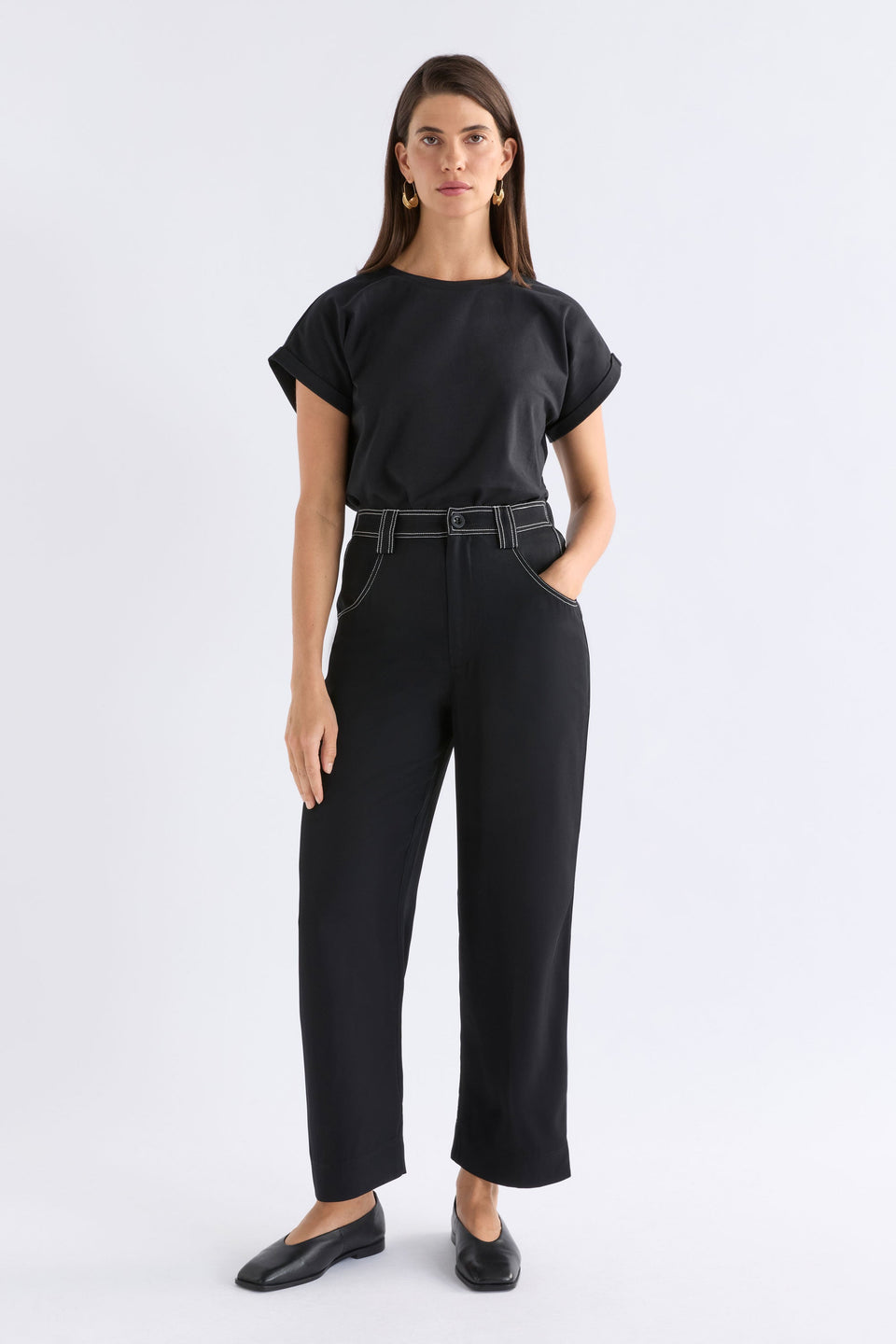 Cille T-Shirt Black Tops - ELK | BLACK