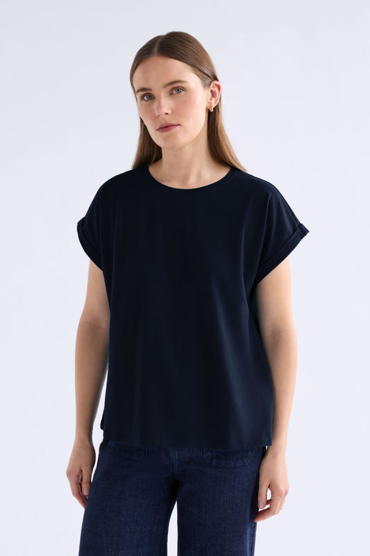 Cille T-Shirt Espresso Tops - ELK | SPACE BLUE