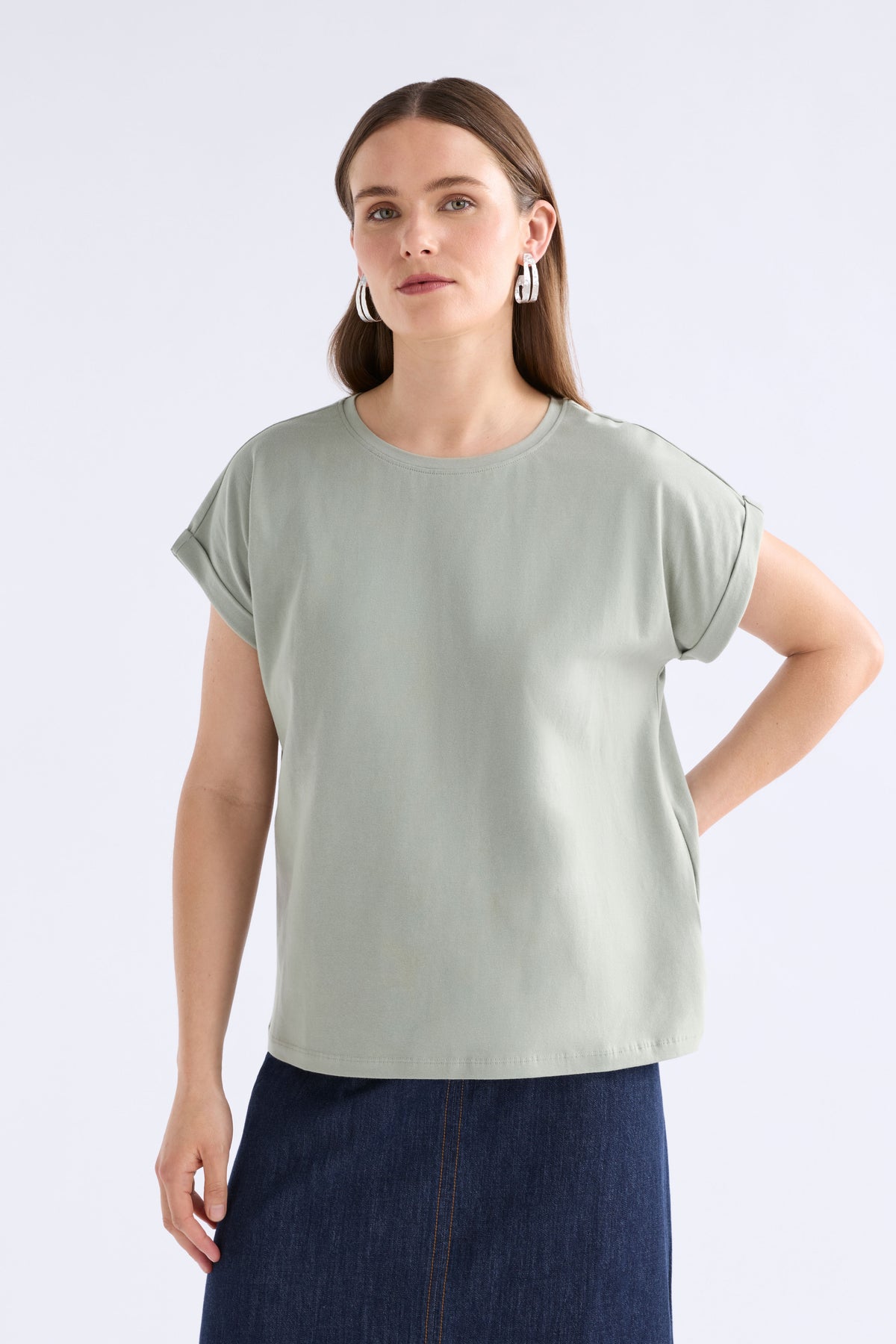 Cille Organic Cotton T-shirt ELK | SAGE