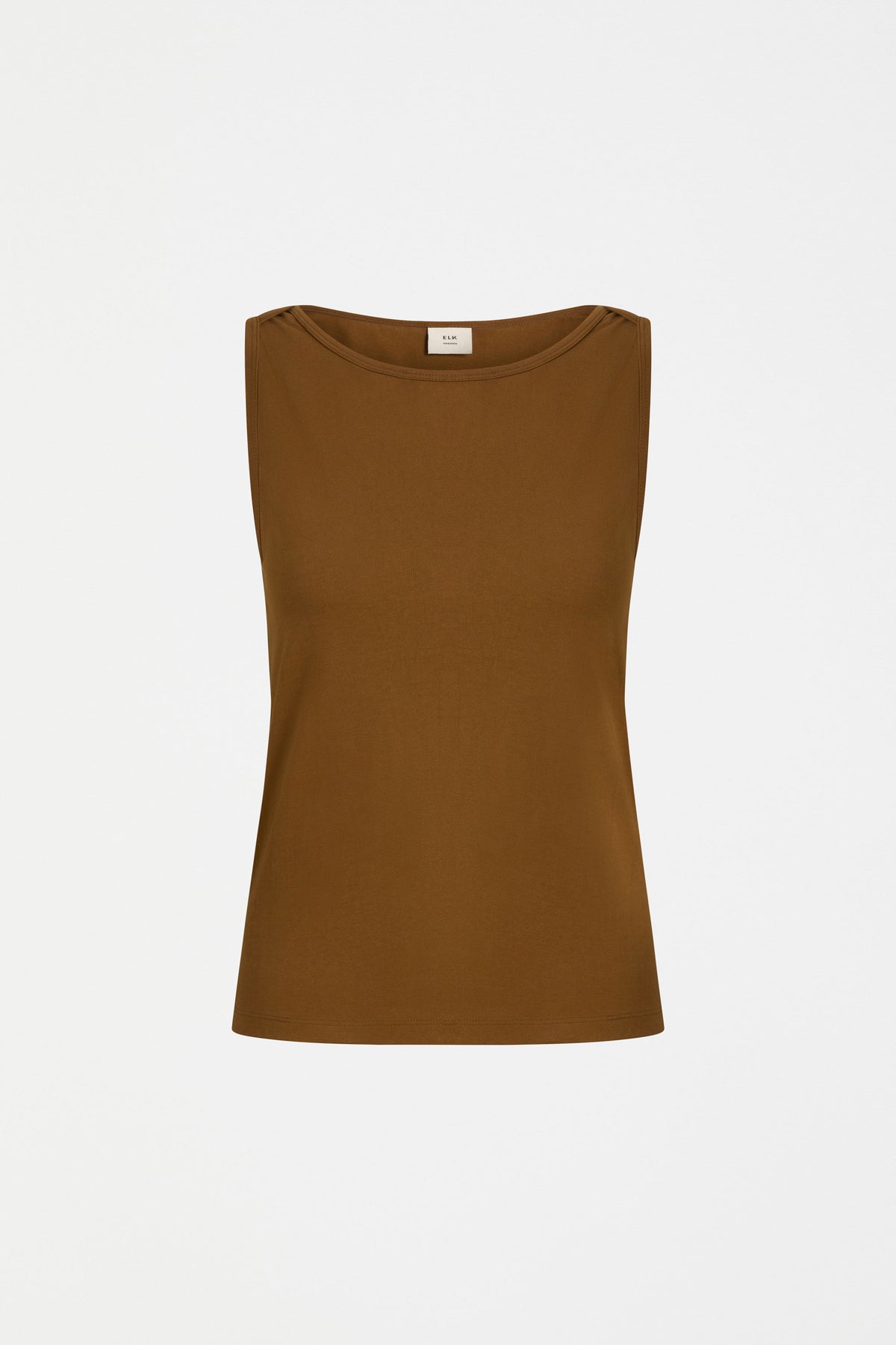 Eisa Boat Neck Organic Cotton Tank ELK | DARK TOFFEE