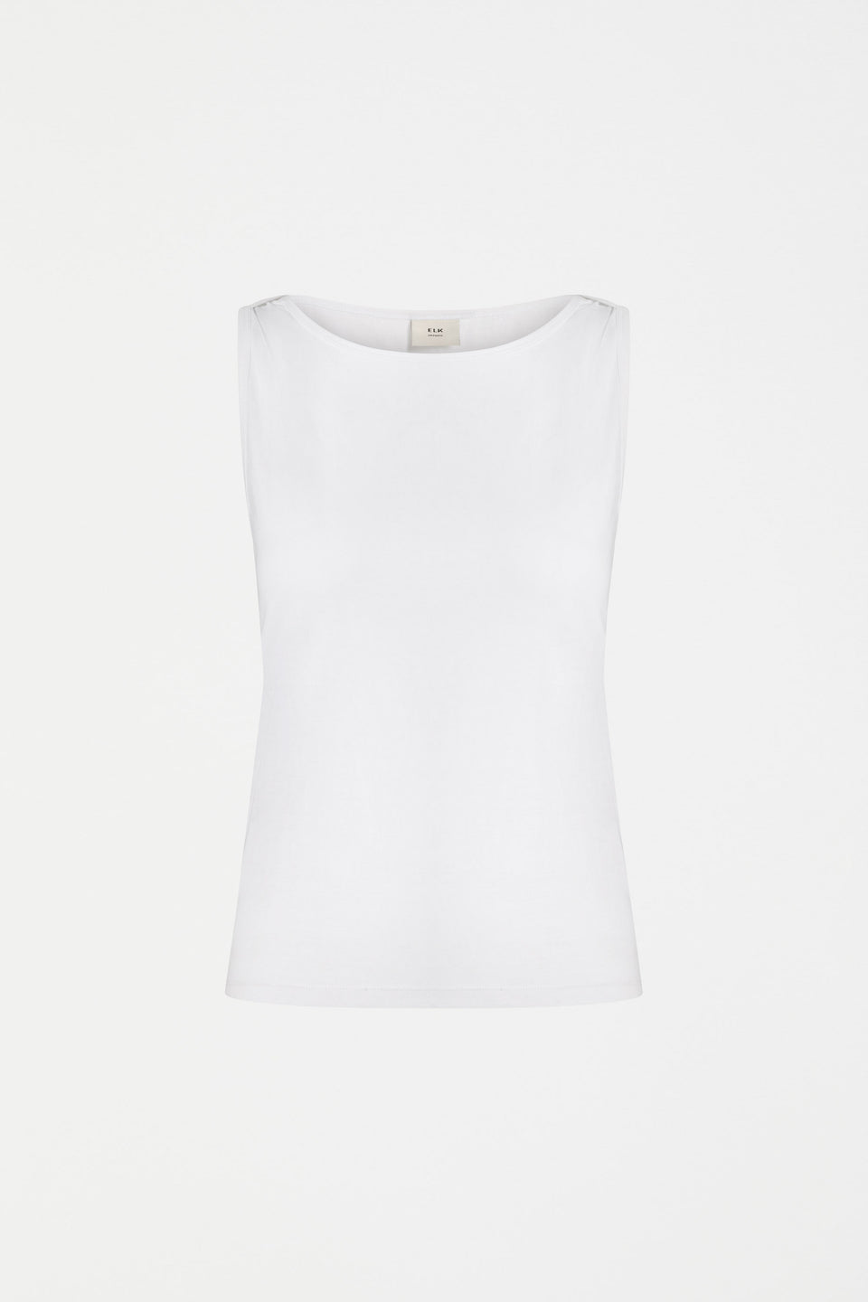 Eisa Boat Neck Organic Cotton Tank ELK | WHITE