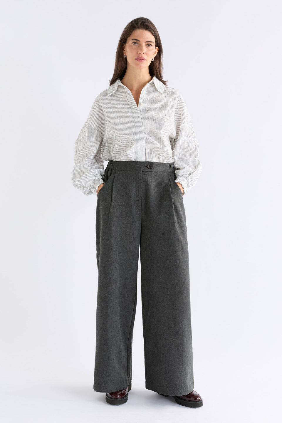 Unn Pant Pants & Jeans - ELK | DARK GREY MARLE