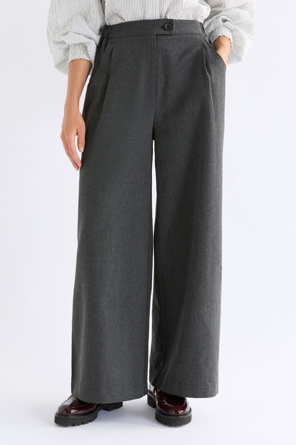 Unn Pant Pants & Jeans - ELK | DARK GREY MARLE