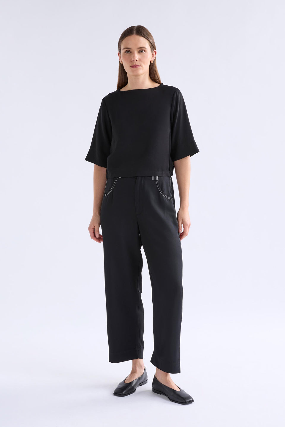 Kari Detail Top Black Tops - ELK | BLACK