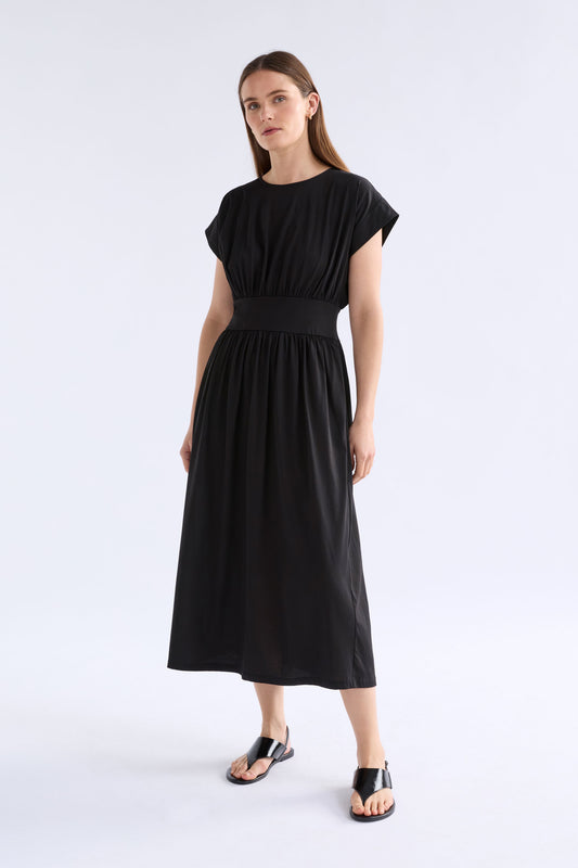 Alda Midi Waisted Jersey Dress ELK | BLACK
