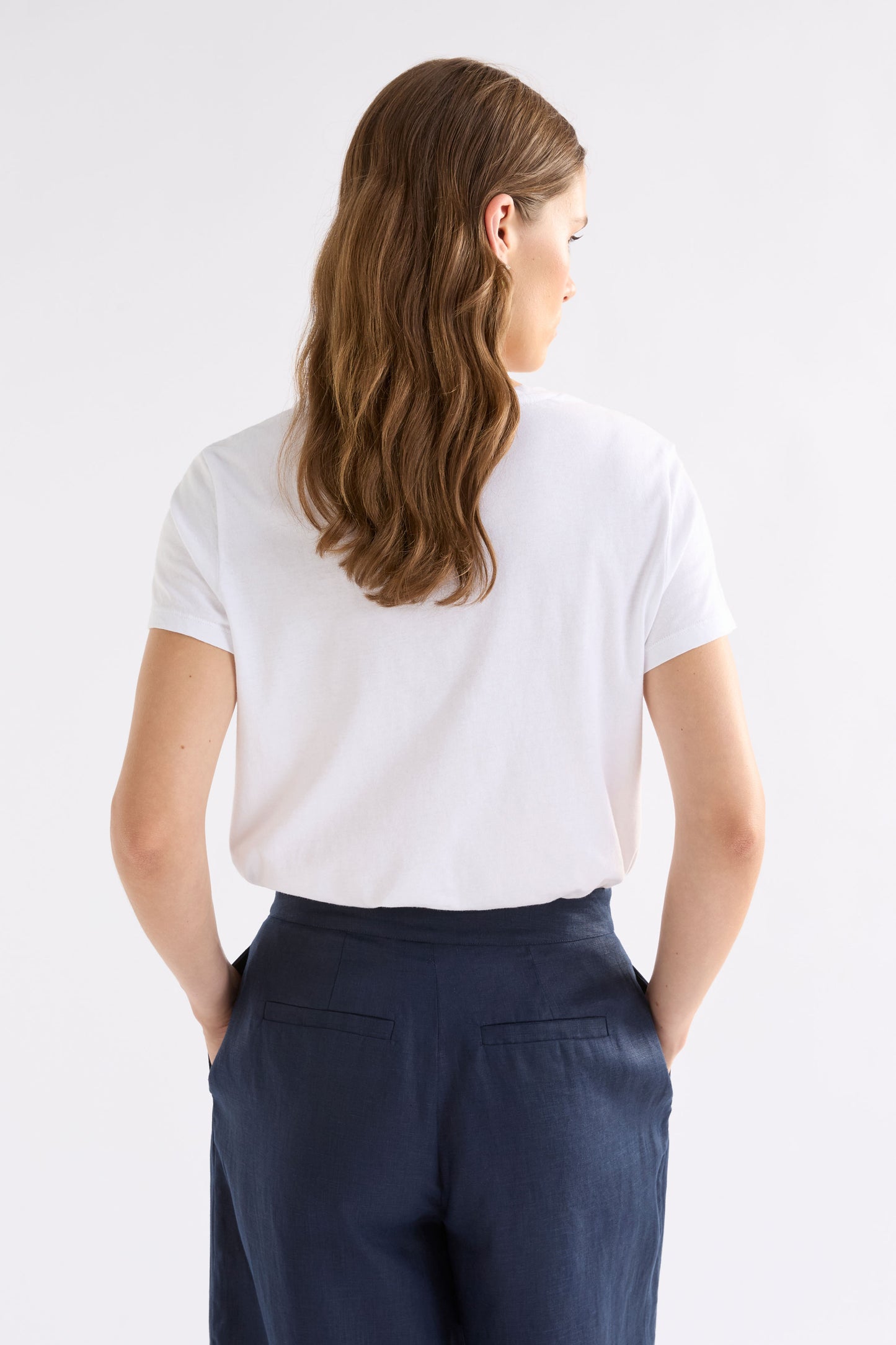 Henning Organic Cotton Tee Model Back | WHITE