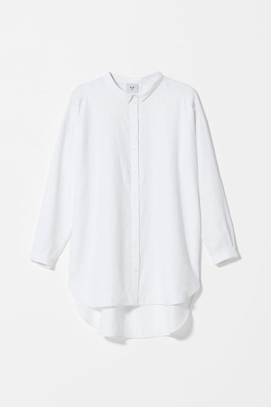 Yenna French Linen Shirt Front | WHITE