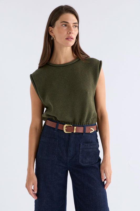 Lumme Western Inspired Leather Belt with Brushed Metal Hardware | SIENNA