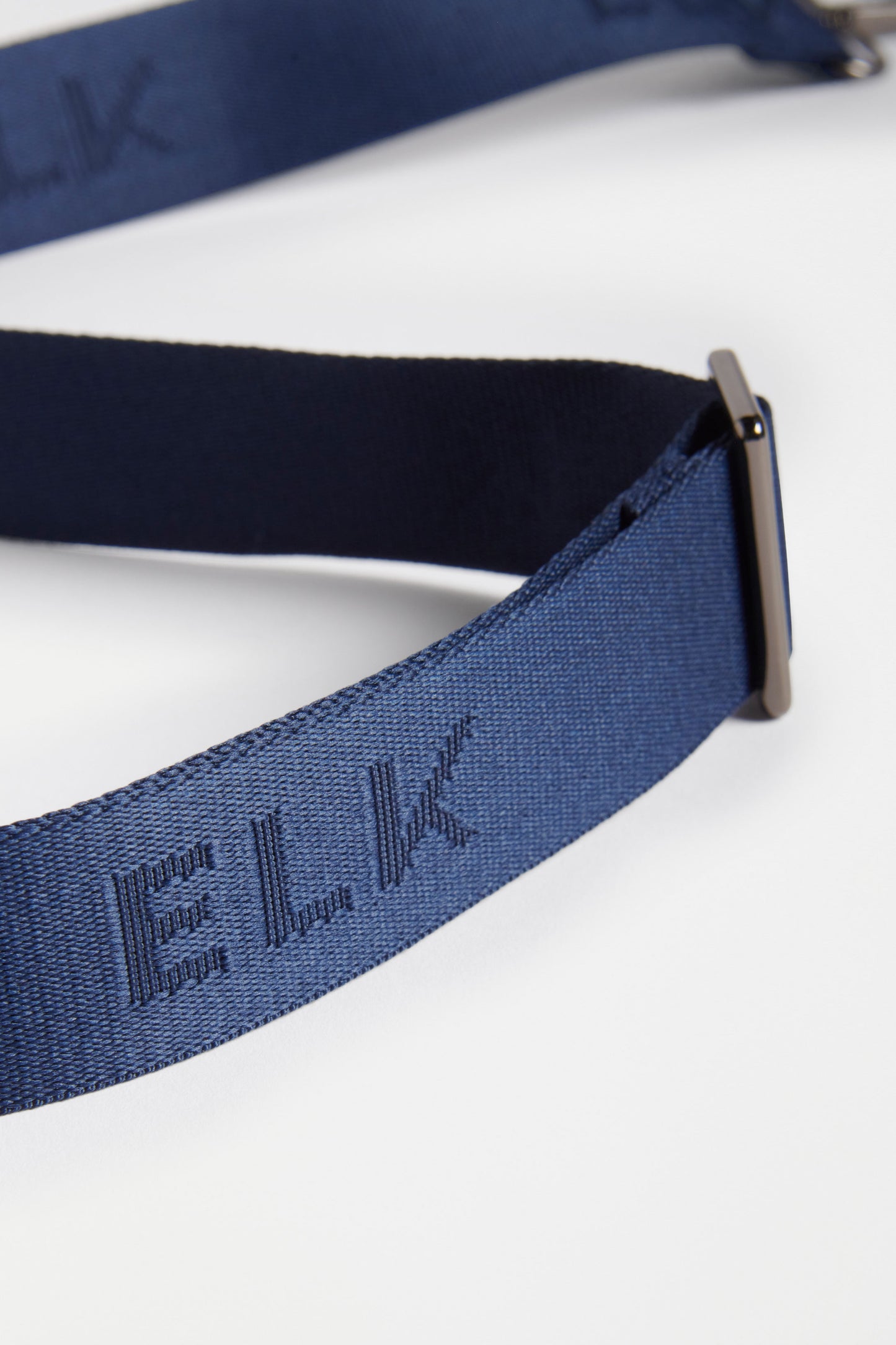 ELK Logo Recycled Polyester Webbing Strap Detail | NAVY