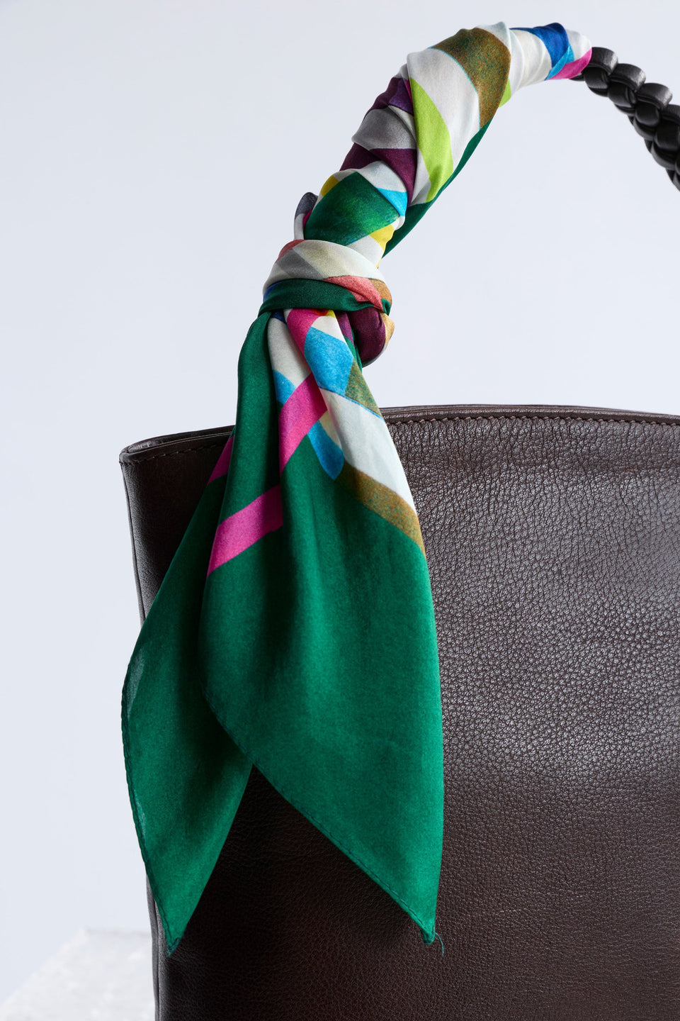 Ulti Multi Coloured Grid Print 100% Silk Scarf | ULTI PRINT