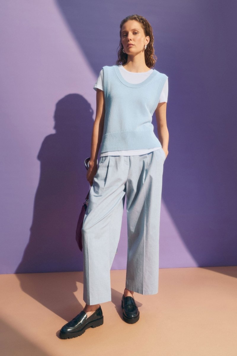 Mikkel Vest Pearl Blue Knitwear - ELK | PEARL BLUE