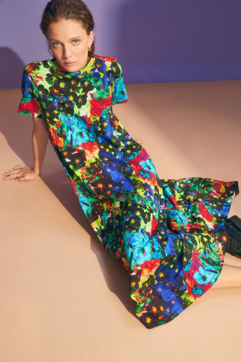 colourful t shirt dress Shop the Holst Organic Cotton Printed T-shirt ✨️ Mark your calendars size-euro-36-5-us-6-5 streetwear styling color?:blue