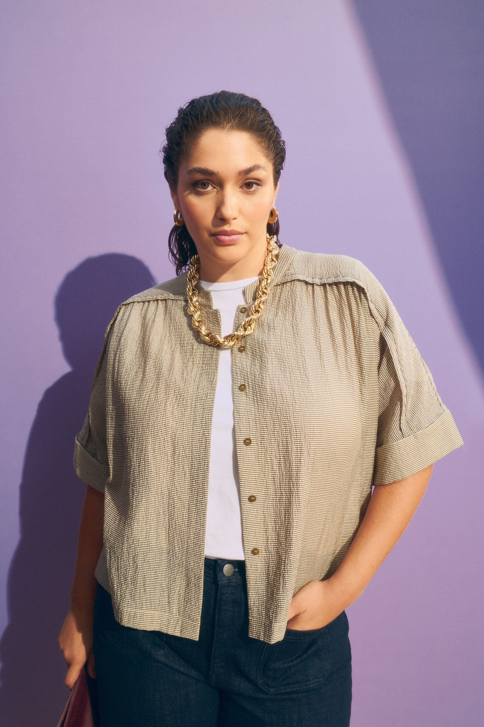 Porta Shirt Tops - ELK | OLIVE STRIPE