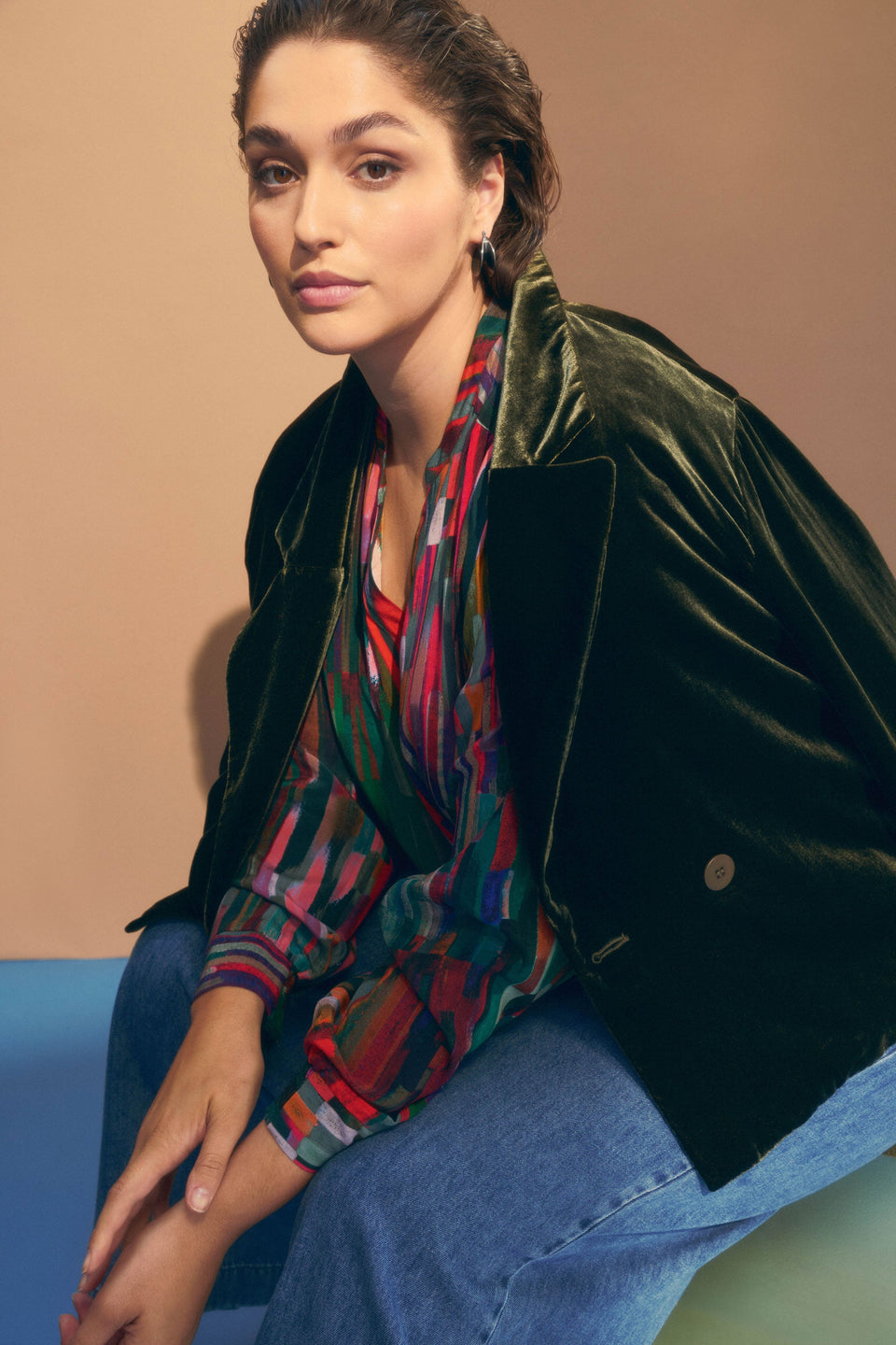 Suuri Double Breasted Blazer Jackets - ELK | DEEP OLIVE
