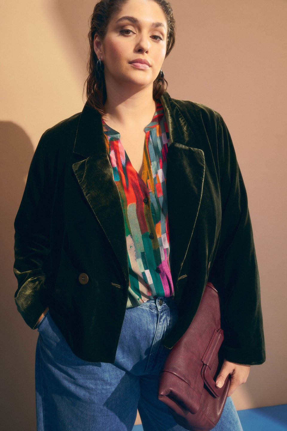 Suuri Double Breasted Blazer Jackets - ELK | DEEP OLIVE