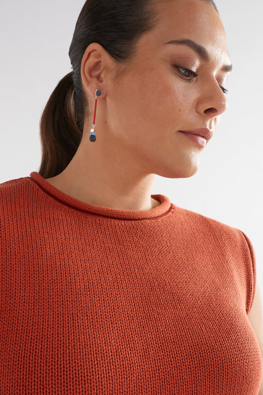 Deha Long Drop Bead Earring Model | SILVER