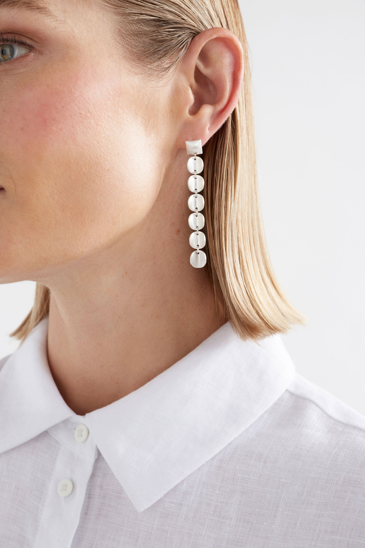 Torri Small Disc Drop Earring Model 2 | SILVER