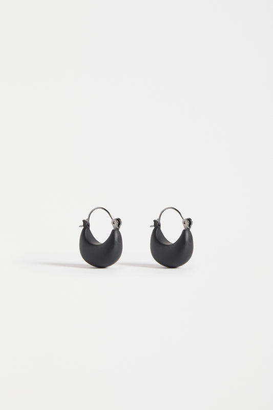 Ellik Short Hoop Crescent Earring | BLACK