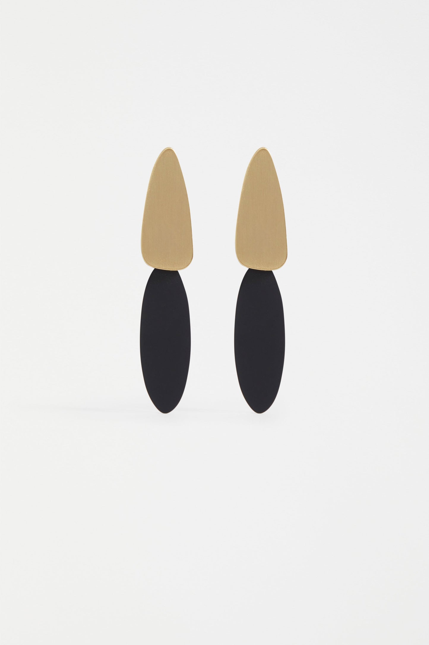 Finn Geometric Disco Long Drop Earring | BLACK