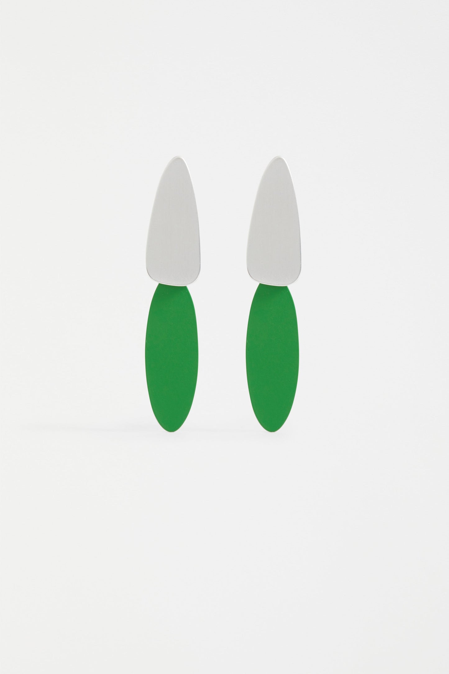 Finn Geometric Disc Long Drop Earring  | VINE GREEN