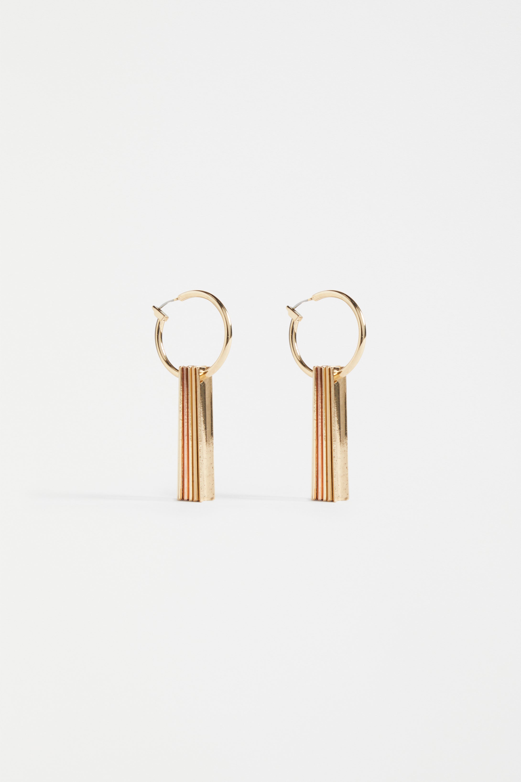 Kora Hoop and Drop Metallic Gold Earring | GOLD 