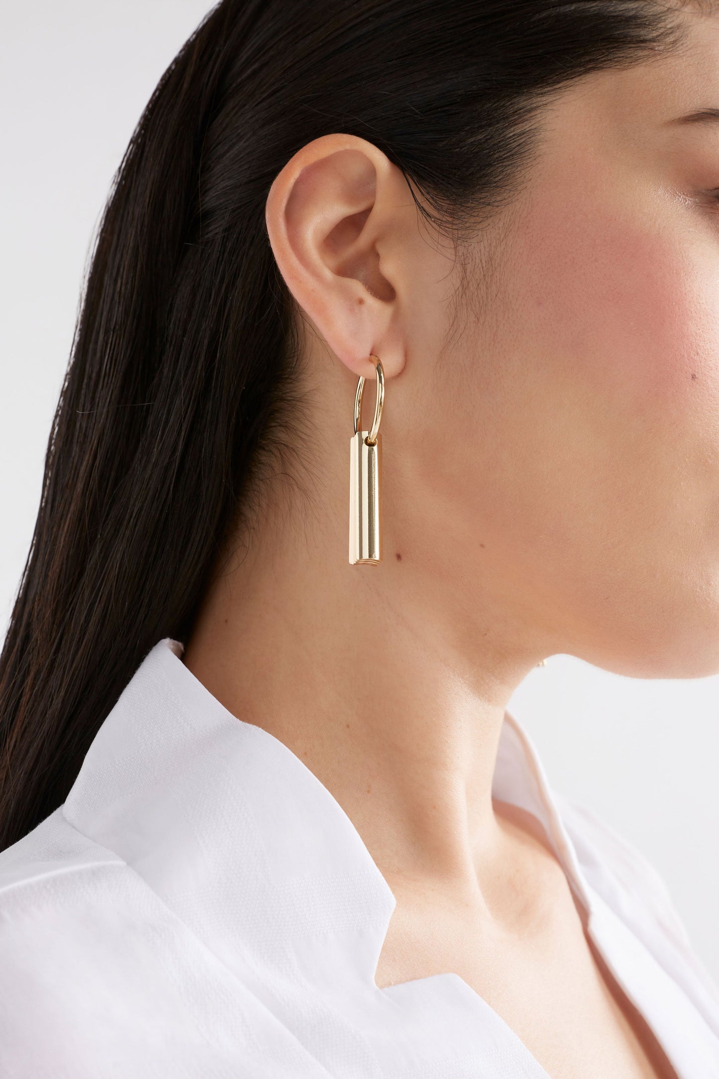 Kora Hoop and Drop Metallic Gold Earring Model 2 | GOLD 