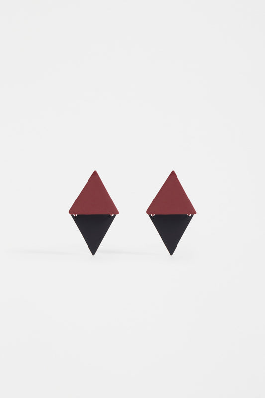 Tri Lightweight Colour Coated Matte Stud Triangle Earring | MAPLE