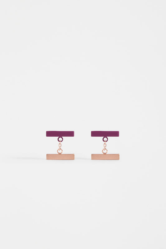 Halson Simple Colour Coated Metal Small Stud Drop Earring | MULBERRY