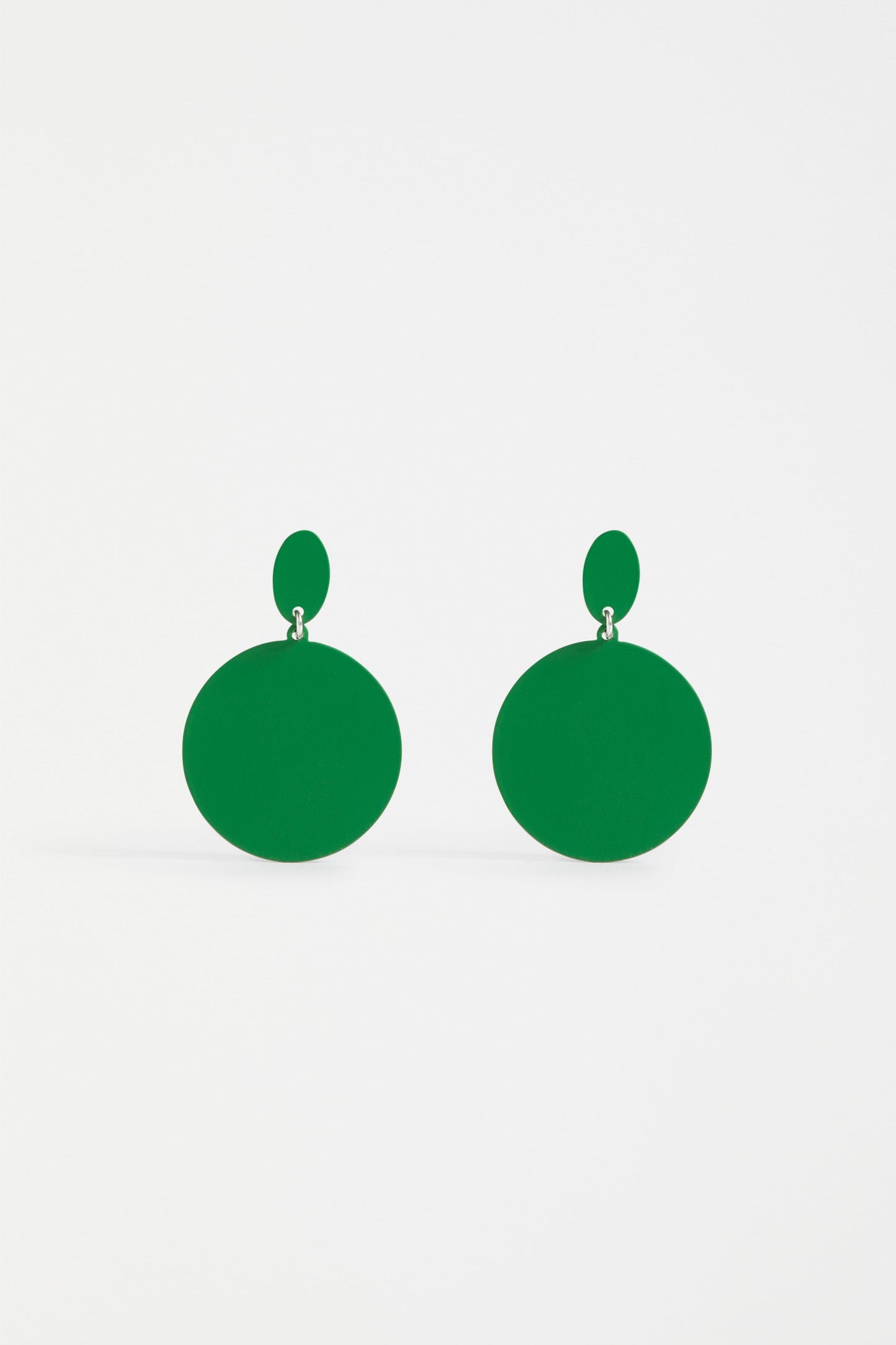 Josa Colour Coated Disc Drop Earring | VINE GREEN